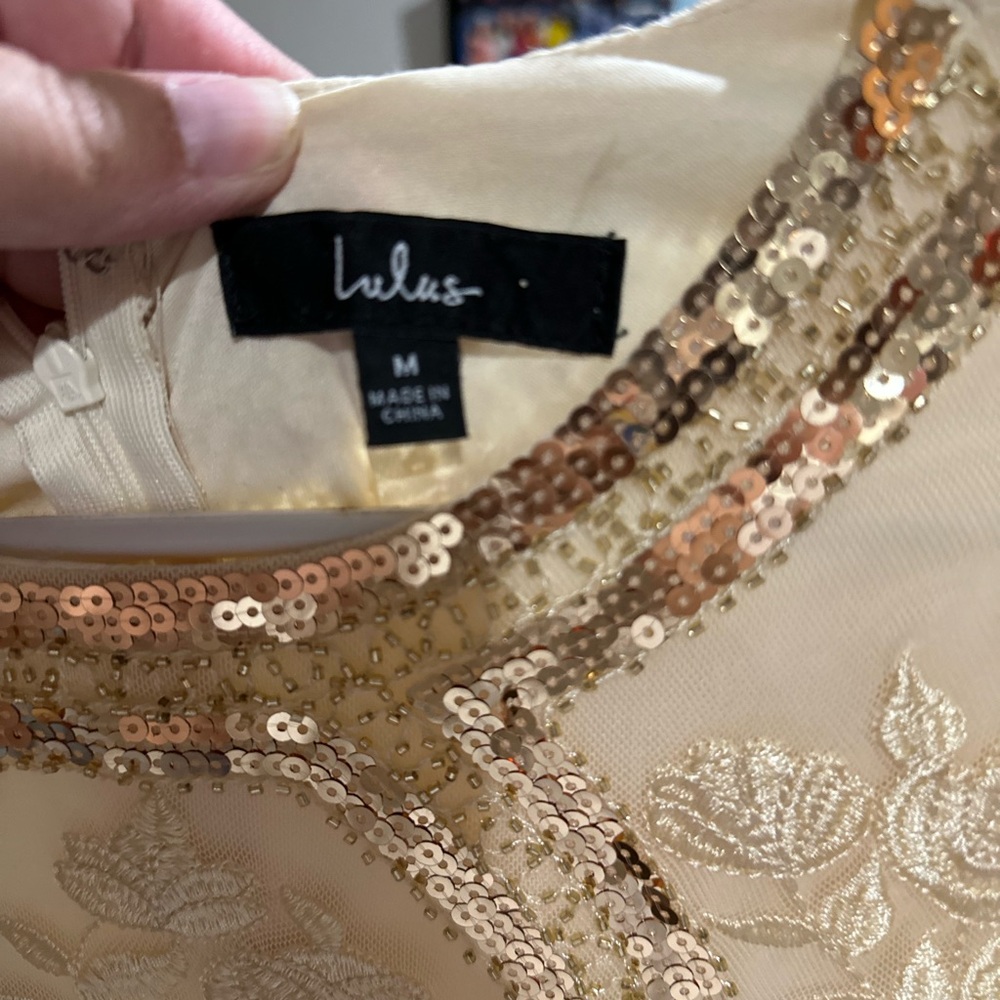 Gold Sequined Mini Dress - Picture 3 of 3